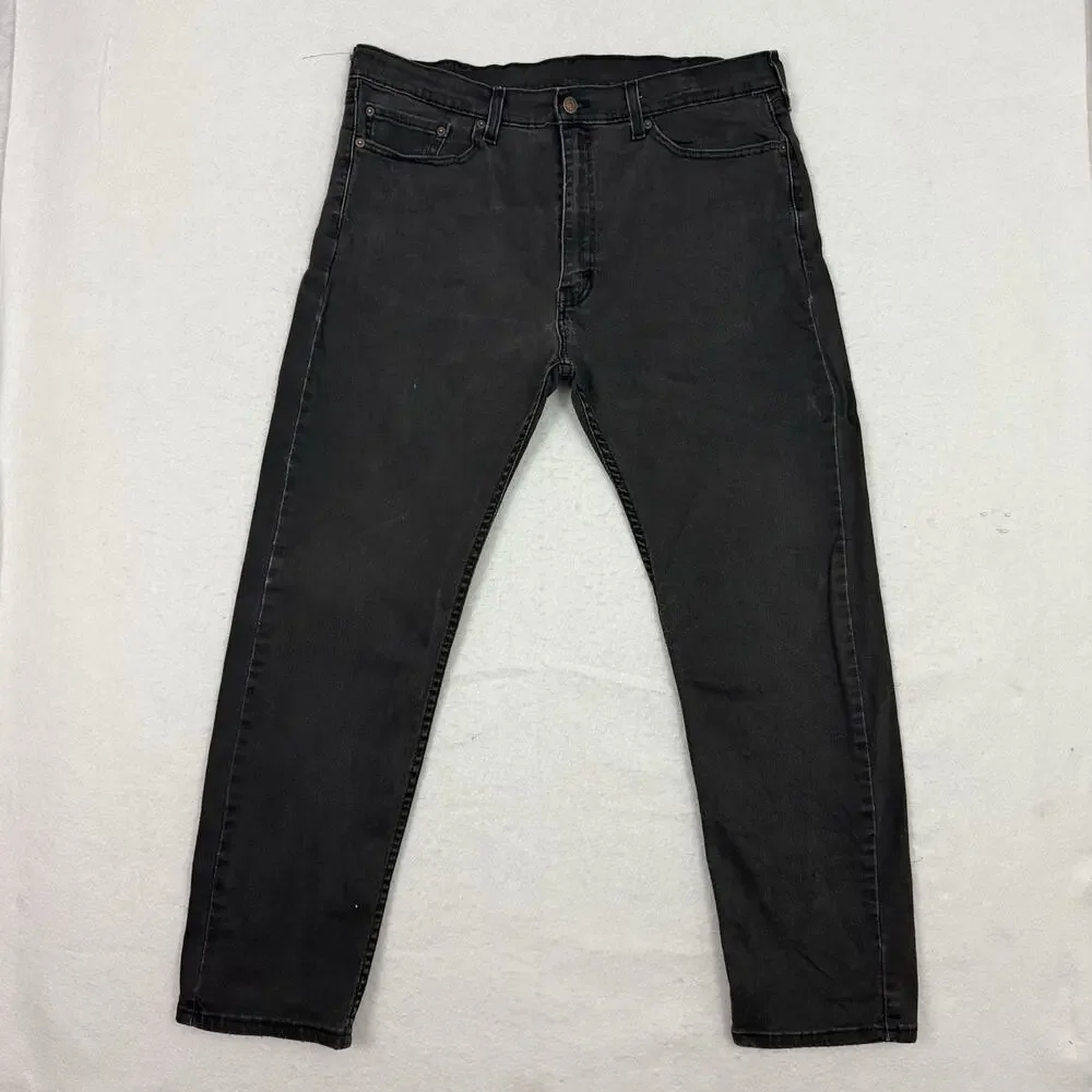 Levis 505 Jeans Mens Size 38X30 Black Regular Fit Straight Medium Wash Denim
